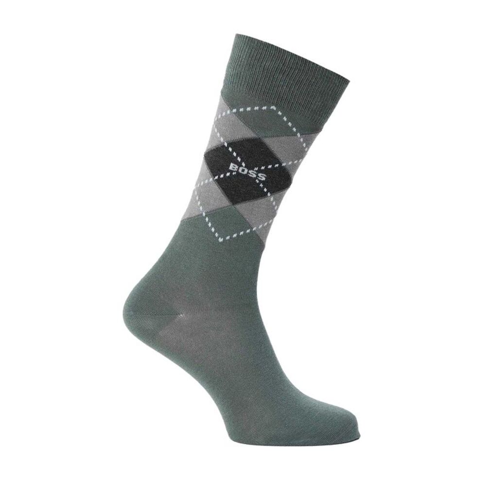 Boss Mens Argyle Crew Socks (Pack of 2) / Dark Green